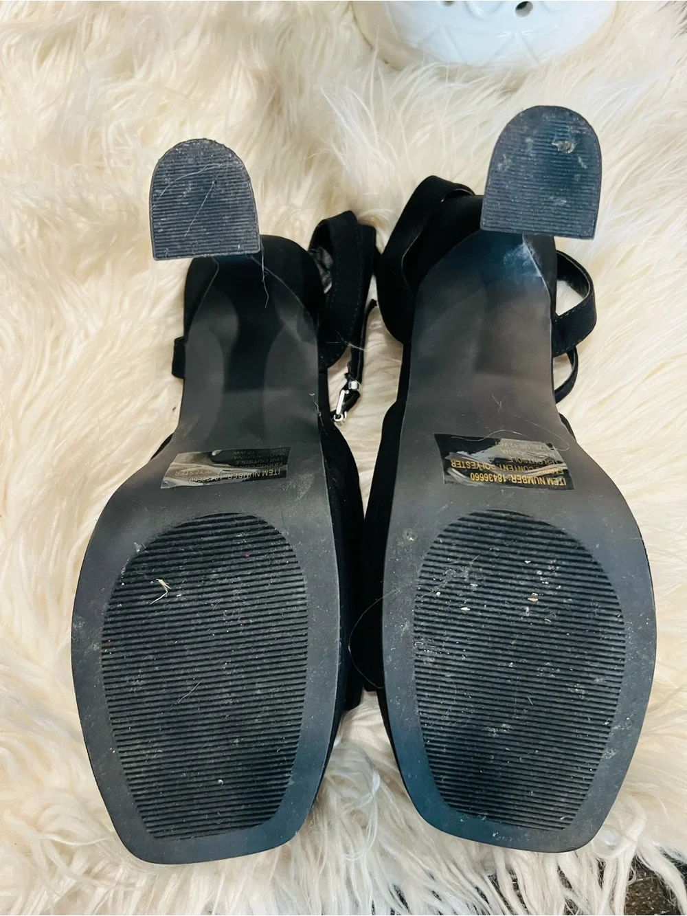 Torrid Black Suede Cross-Front Platform Heels